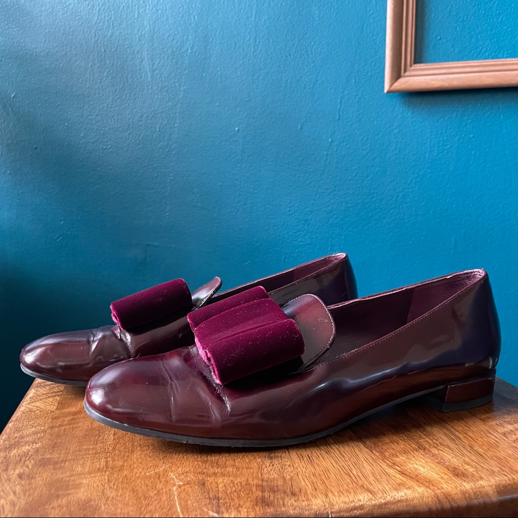 Stuart Weitzman Maroon Limbo Loafers